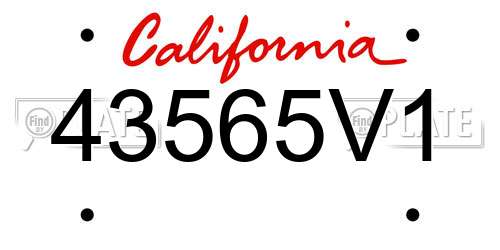 43565V1 California License Plate