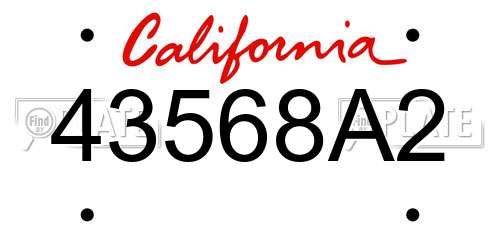 43568A2 California License Plate