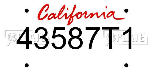 43587T1 California License Plate