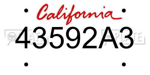 43592A3 California License Plate