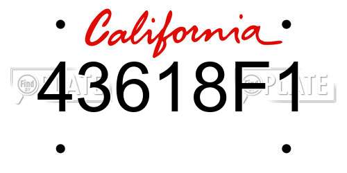 43618F1 California License Plate