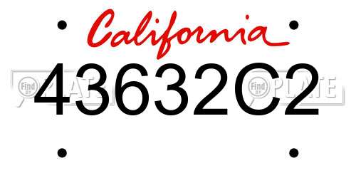 43632C2 California License Plate