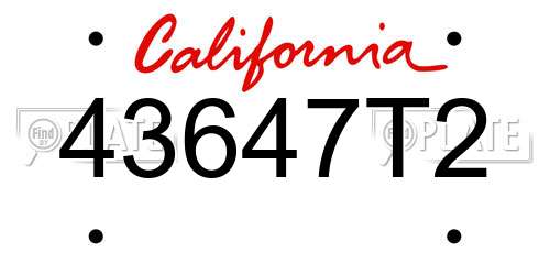 43647T2 California License Plate