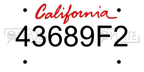 43689F2 California License Plate