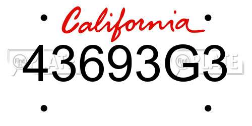 43693G3 California License Plate