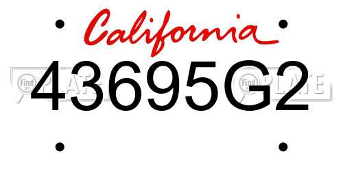 43695G2 California License Plate