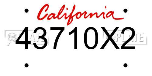 43710X2 California License Plate