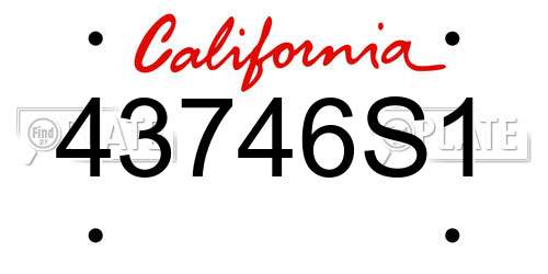 43746S1 California License Plate