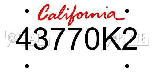 43770K2 California License Plate