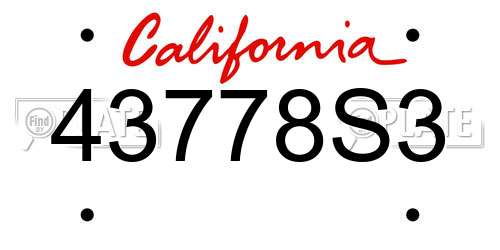 43778S3 California License Plate