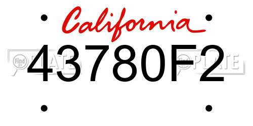 43780F2 California License Plate