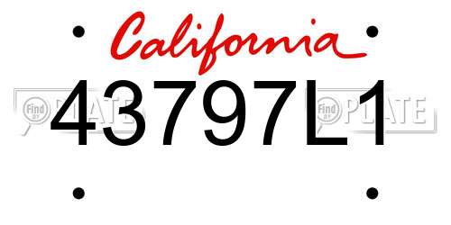 43797L1 California License Plate