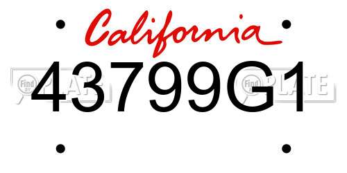 43799G1 California License Plate