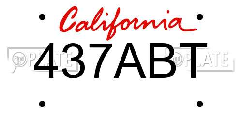 437ABT California License Plate