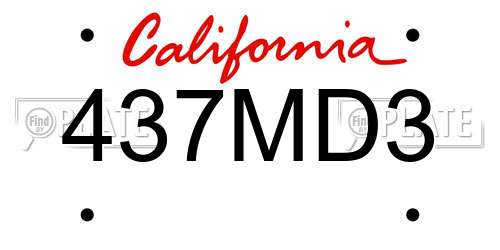 437MD3 California License Plate