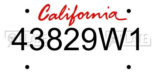 43829W1 California License Plate