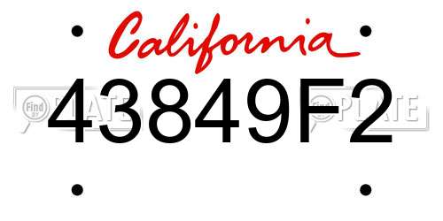 43849F2 California License Plate