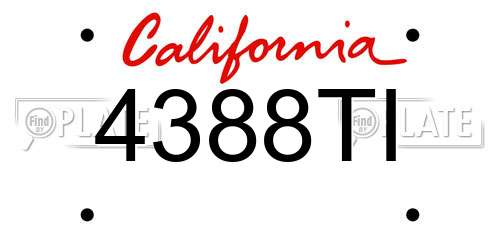 4388TI California License Plate