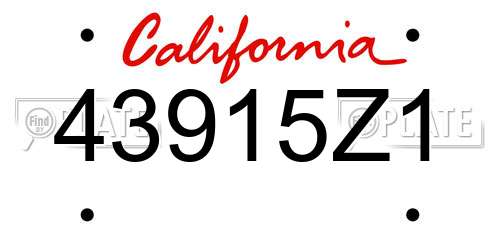 43915Z1 California License Plate