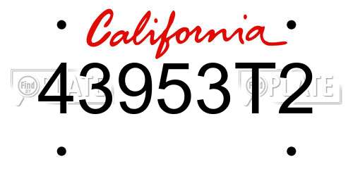 43953T2 California License Plate