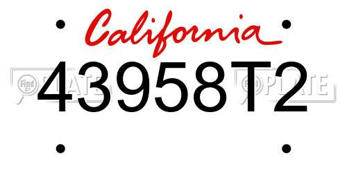 43958T2 California License Plate