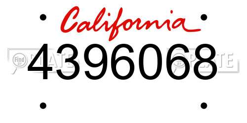 4396068 California License Plate