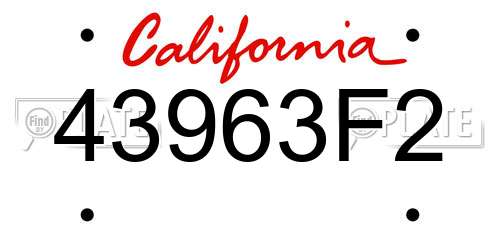 43963F2 California License Plate