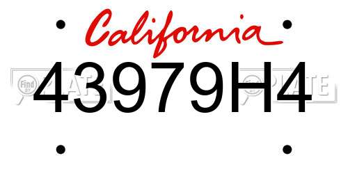 43979H4 California License Plate