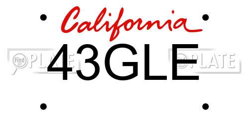 43GLE California License Plate