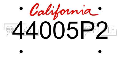 44005P2 California License Plate