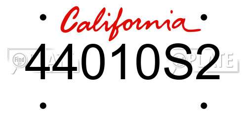 44010S2 California License Plate