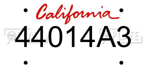 44014A3 California License Plate