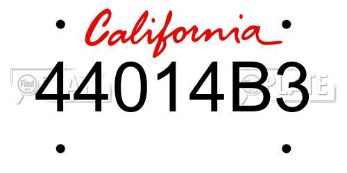 44014B3 California License Plate