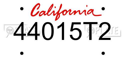 44015T2 California License Plate