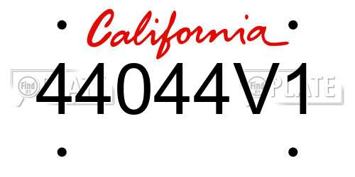 44044V1 California License Plate