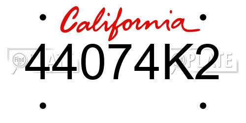 44074K2 California License Plate
