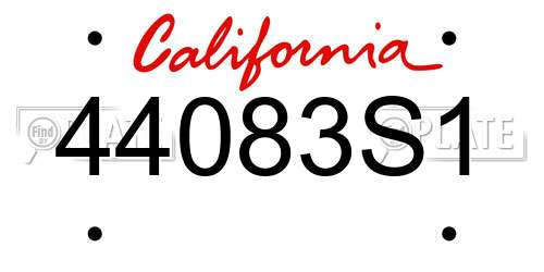 44083S1 California License Plate