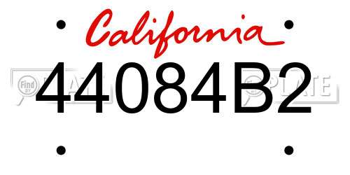 44084B2 California License Plate