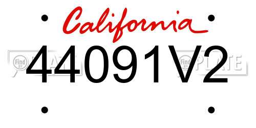 44091V2 California License Plate