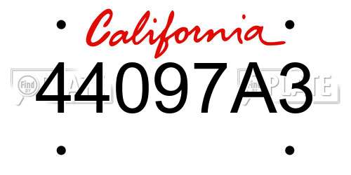 44097A3 California License Plate