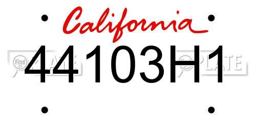 44103H1 California License Plate