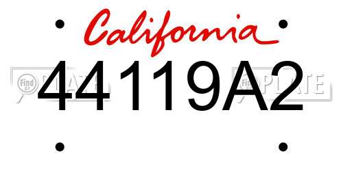 44119A2 California License Plate