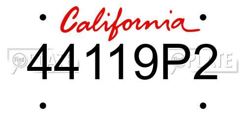 44119P2 California License Plate