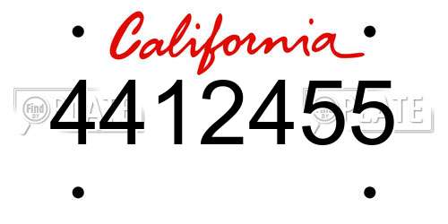4412455 California License Plate
