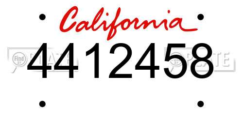 4412458 California License Plate