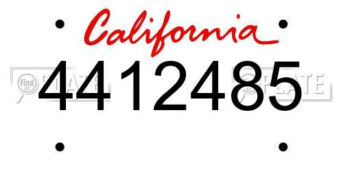 4412485 California License Plate