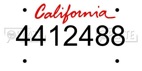 4412488 California License Plate