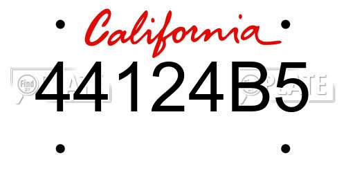 44124B5 California License Plate
