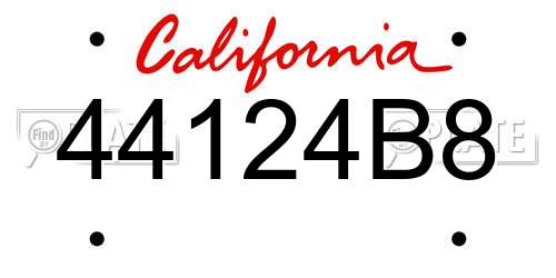 44124B8 California License Plate