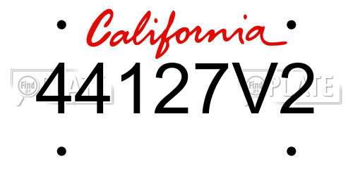44127V2 California License Plate